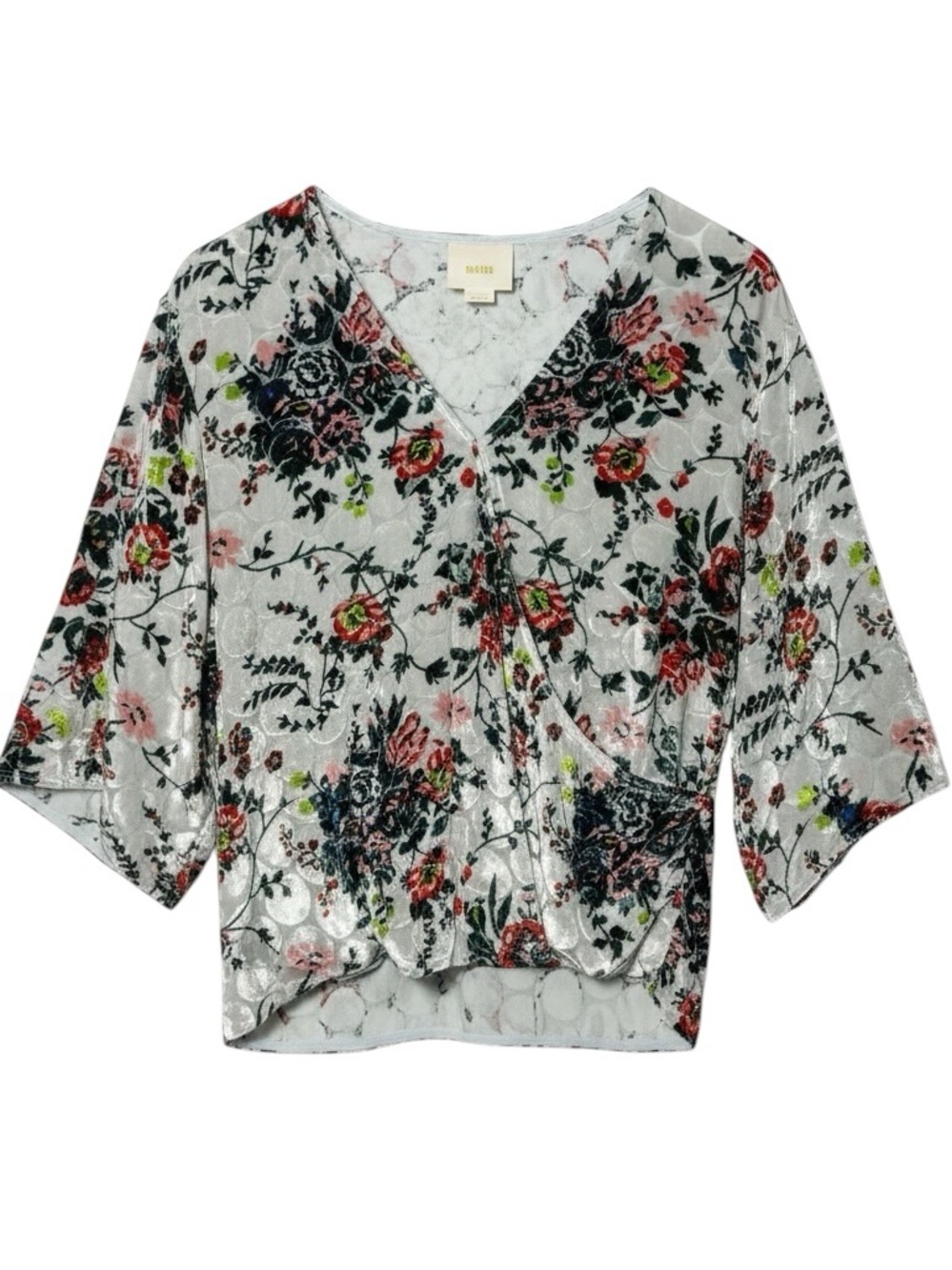Maeve Silk Blend Umi Velvet Kimono Top Size Small